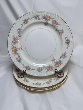 Vintage 1951 Homer Laughlin Countess Set of 4 Dinner Plates Cottagecore China